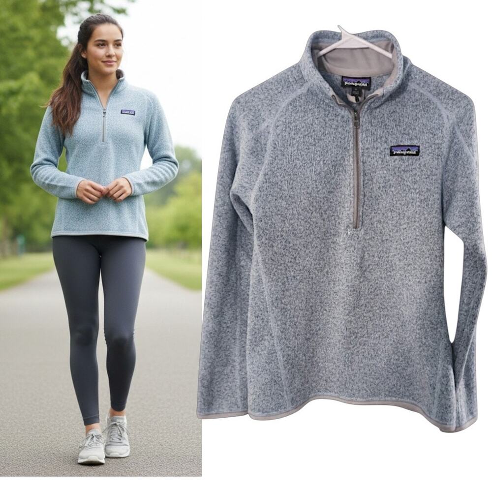 Patagonia Women's Better Sweater 1/4 Zip Pullover Hawthorne Blue Size S Gorpcore